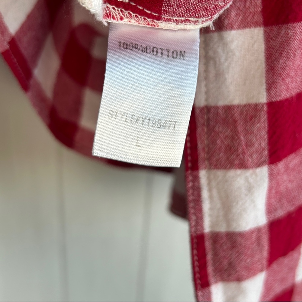 Tuckernuck Pomander Place size L Scarlett button down apple red gingham cotton - Picture 11 of 12